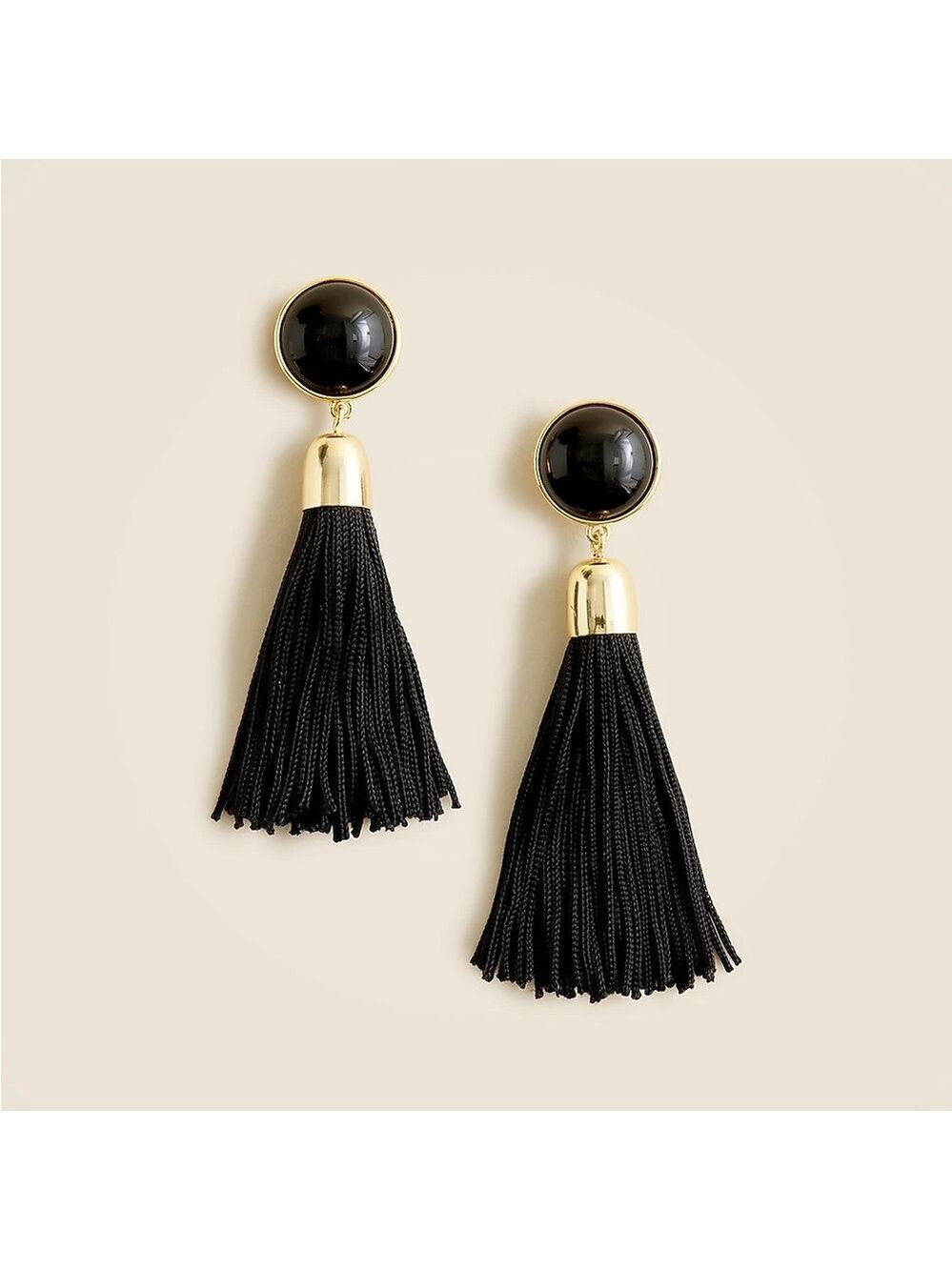 J.Crew-Braided tassel earrings-black-NWT